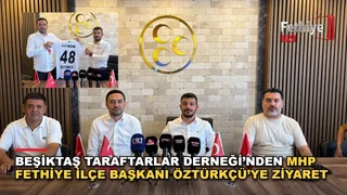 Beşiktaş Taraftarlar Derneği Fethiye Şube Başkanı Özkan Torunoğulları, MHP Fethiye İlçe Başkanı Nasuhi Tuğrul Öztürkçü’yü ziyaret etti.