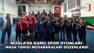 Muğla'da Kamu Spor Oyunları kapsamında düzenlenen masa tenisi müsabakalarında kamu personeli sporcular mücadele etti.