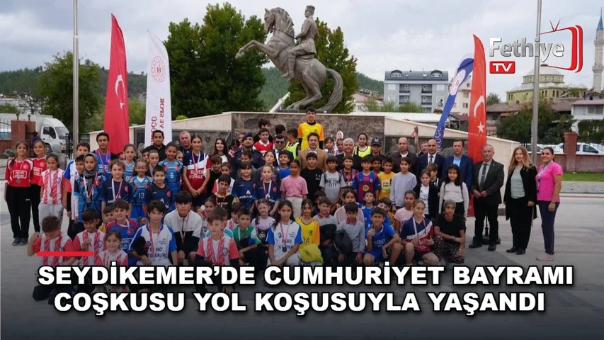 Seydikemer'de 29 Ekim Cumhuriyet Bayramı kapsamında düzenlenen yol koşusunda dereceye girenlere ödülleri verildi.