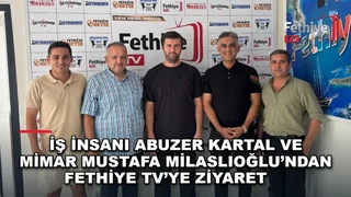 İş insanı Abuzer Kartal ve Mimar Mustafa Milaslıoğlu, Fethiye'nin gelişimi üzerine görüş alışverişinde bulundu.