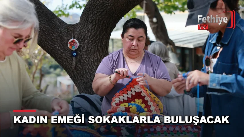 Bodrumlu kadınların ördüğü rengarenk motifler Turgutreis Sevgi Yolu'nda gölgelik olacak