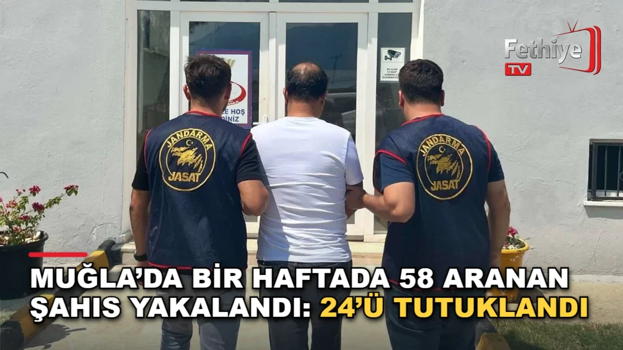 Muğla İl Jandarma Komutanlığı ekiplerinin bir haftalık denetimlerinde aranan 58 şüpheli yakalandı.