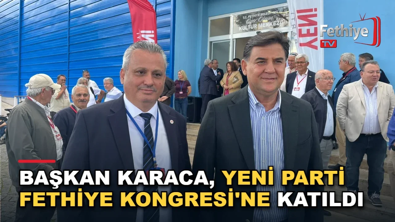 Fethiye Belediye Başkanı Alim Karaca, Yeni Parti ilçe kongresinde konuşma yapıyor