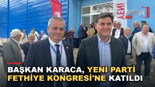 Fethiye Belediye Başkanı Alim Karaca, Yeni Parti ilçe kongresinde konuşma yapıyor