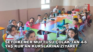 Seydikemer İlçe Müftüsü Selman Ünal Çolak, Kur'an kursu öğrencileriyle bir araya geldi.