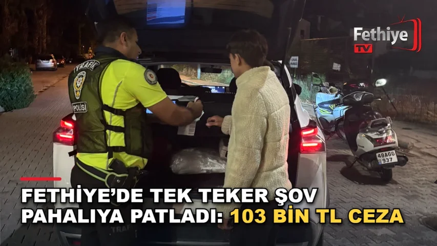 Fethiye Kordon Boyu'nda motosiklet sürücüsüne trafik denetiminde ceza uygulandı