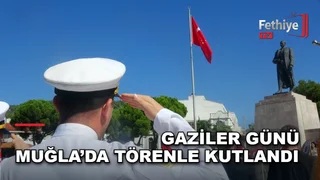 Muğla Cumhuriyet Meydanı'nda düzenlenen 19 Eylül Gaziler Günü töreni