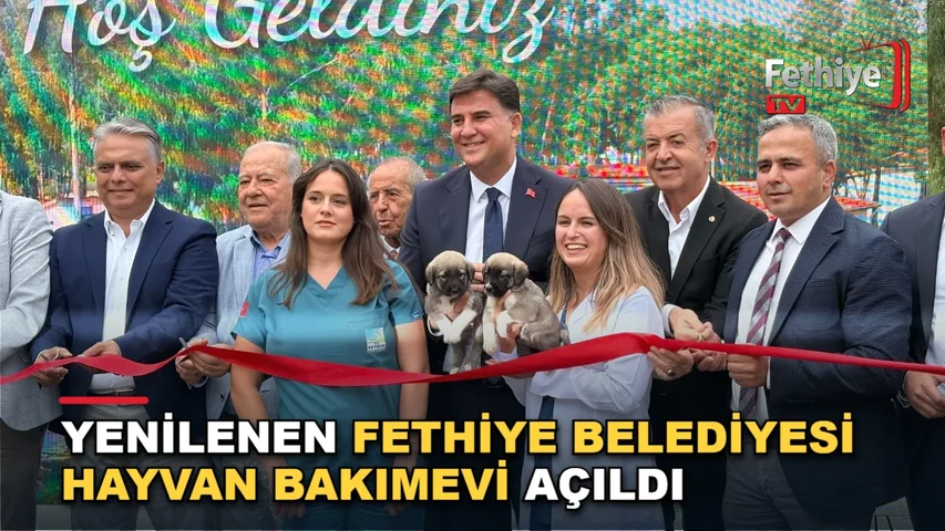 Fethiye Belediyesi Hayvan Bakımevi'nin yenilenen bölümleri için düzenlenen açılış töreni