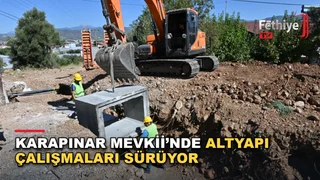 Fethiye Pazaryeri Karapınar mevkiinde yağmur suyu drenaj altyapı çalışmaları sürüyor