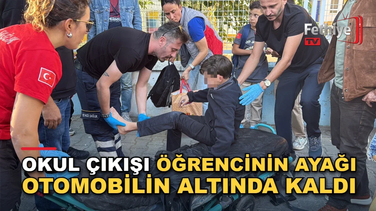Menteşe'de okul çıkışı yürüyen ortaokul öğrencisi otomobilin altında kalarak yaralandı