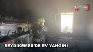 Seydikemer Bekçiler Mahallesi'nde tek katlı evin mutfağında çıkan yangına itfaiye ekipleri müdahale etti
