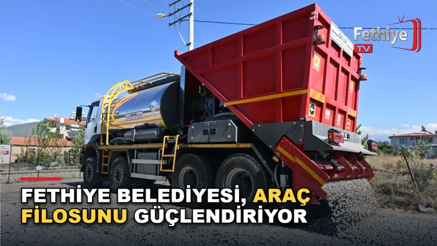 Fethiye Belediyesi araç filosuna katılan yeni kamyon ve ekskavatörler