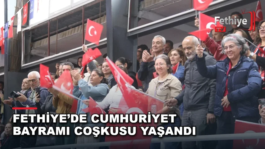 Fethiye Kaymakamı Fatih Akkaya ve protokol üyelerinin katıldığı 29 Ekim Cumhuriyet Bayramı kutlama töreni