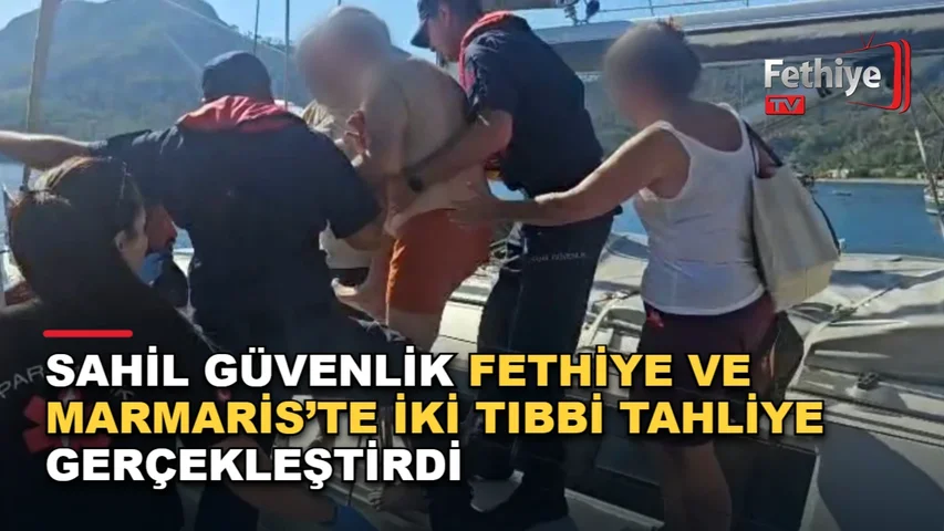 Sahil Güvenlik ekipleri teknede rahatsızlanan vatandaşları kıyıda 112 acil sağlık ekibine teslim etti