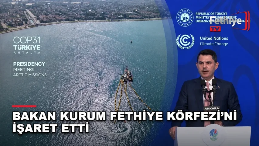Bakan Kurum, Fethiye Körfezi'nde deniz dip çamuru temizliği çalışmasını açıkladı.