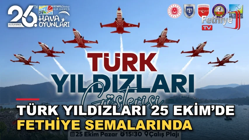 Türk Yıldızları, Fethiye Ölüdeniz Hava Oyunları Festivali kapsamında Çalış Plajı'nda gösteri yapacak