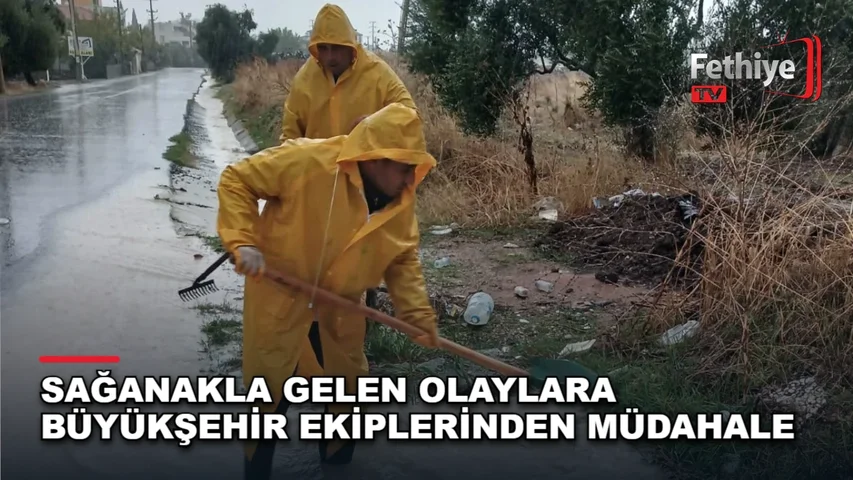 Muğla Büyükşehir Belediyesi ekipleri yoğun yağış sonrası su taşkınlarına müdahale ediyor