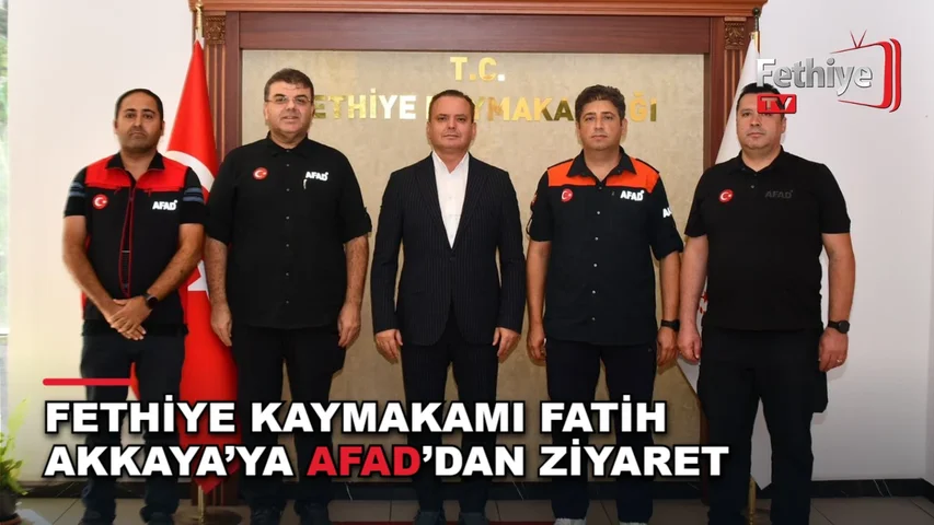AFAD Muğla İl Müdürü Elvan Kara, beraberindeki personelle Fethiye Kaymakamı Fatih Akkaya'yı makamında ziyaret etti.