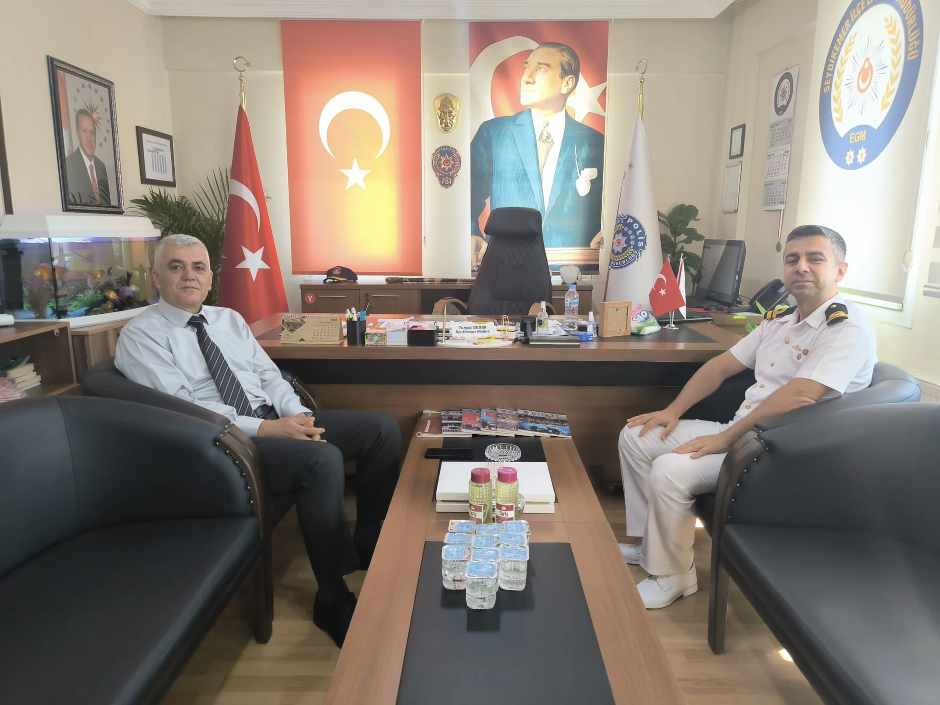 Sahil Güvenlik Komutanı Çalık’tan Seydikemer Emniyet Müdürü Beder’e Ziyaret