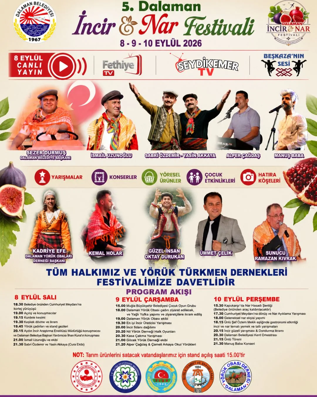 Dalaman’da İncir ve Nar Festivali Heyecanı: Üç Gün Boyunca Kültür, Eğlence ve Konserler